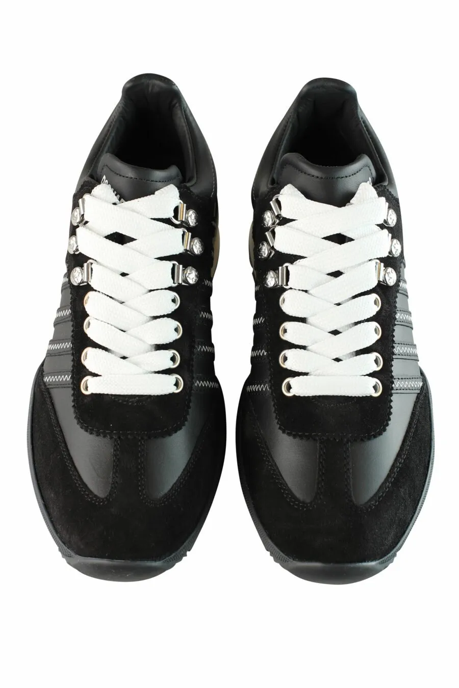 Black Sneakers Original Legend Bicolor Sole Diagonal Lines