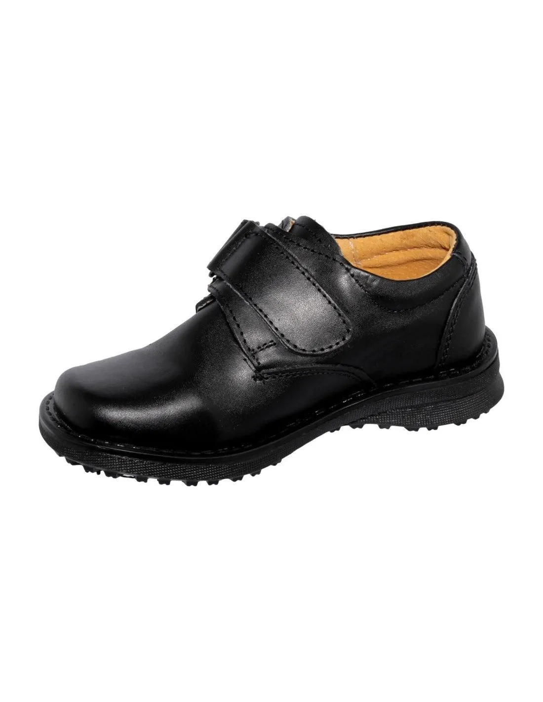 Boys School Shoes Style 0967Pi17 Pikudos Brand Simulated Leather Finish Black