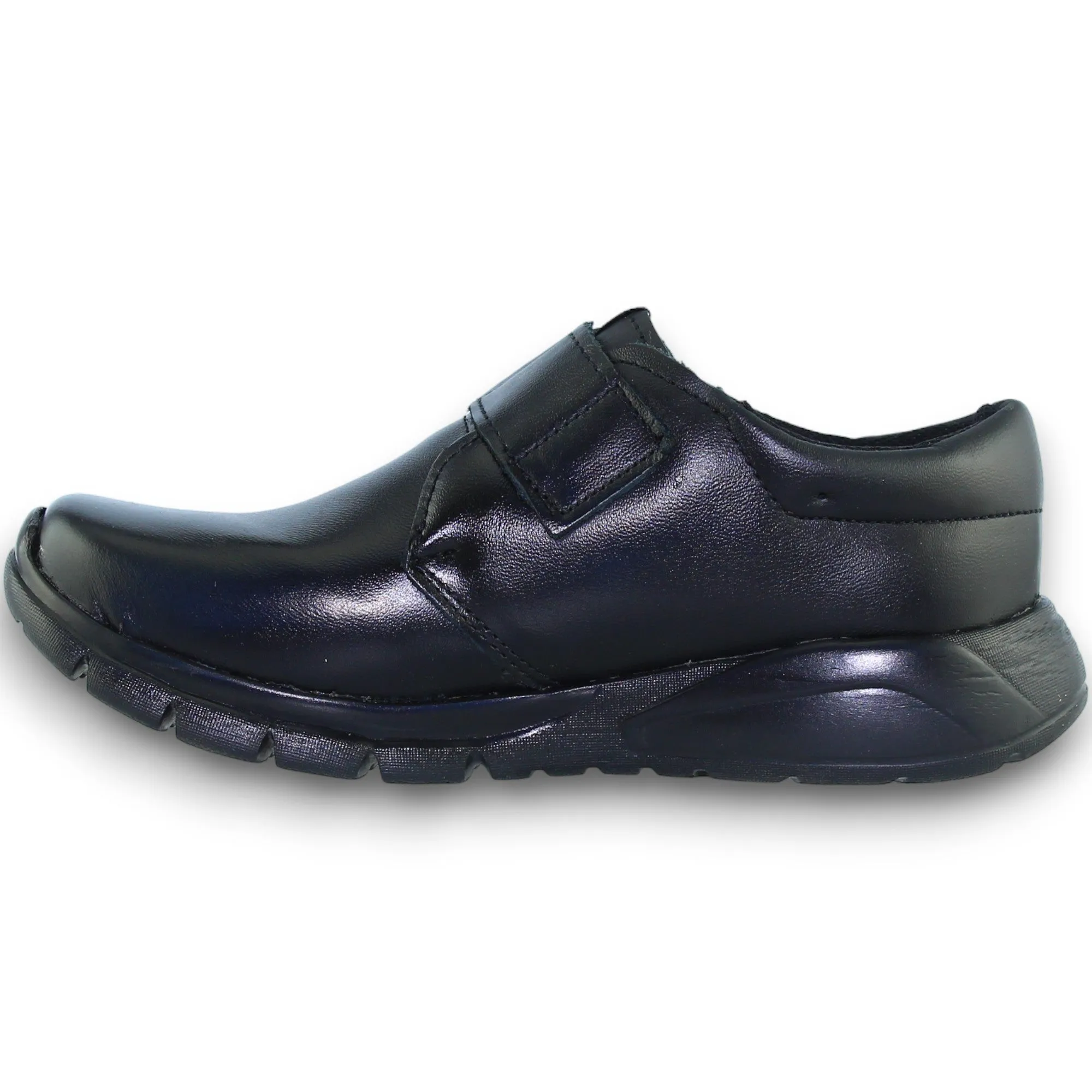 Boys School Shoes Style 1207Ba21 Babe Shoes Brand Leather Finish Black