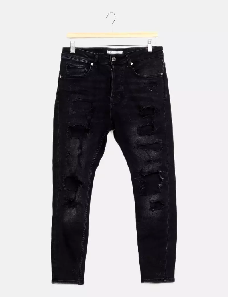 Zara black ripped jeans