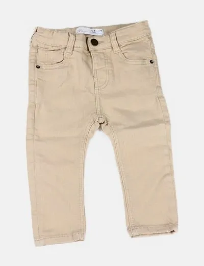 Zara distressed beige jeans