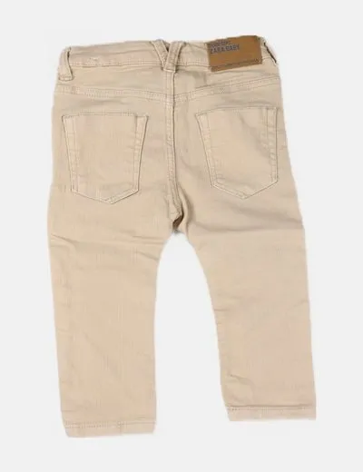 Zara distressed beige jeans